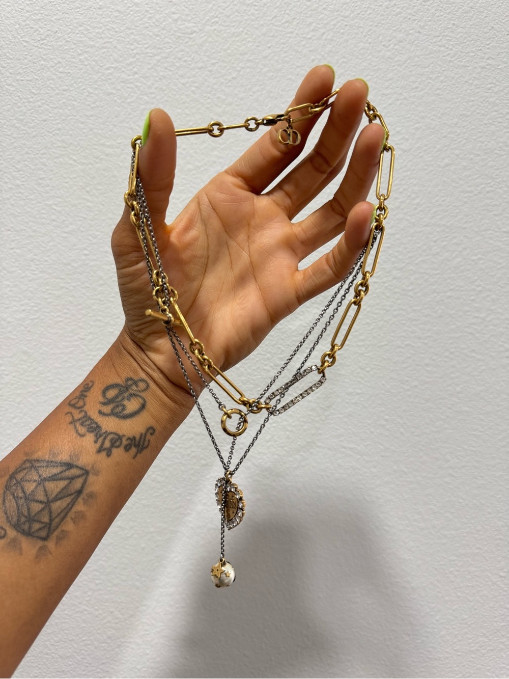 AUTHENTIC Dior Layered Gold and Pearl Necklace - Picture 4 of 10